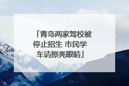 青岛两家驾校被停止招生 市民学车请擦亮眼睛