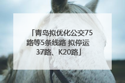 青岛拟优化公交75路等5条线路 拟停运37路、K20路