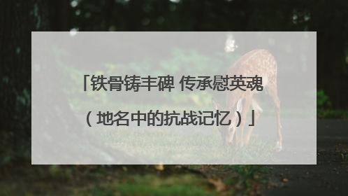 铁骨铸丰碑 传承慰英魂（地名中的抗战记忆）