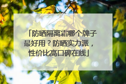 防晒隔离霜哪个牌子最好用？防晒实力派，性价比高口碑在线