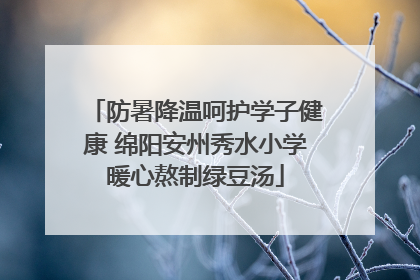 防暑降温呵护学子健康 绵阳安州秀水小学暖心熬制绿豆汤