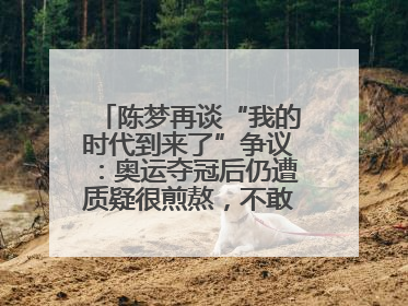陈梦再谈“我的时代到来了”争议：奥运夺冠后仍遭质疑很煎熬，不敢再这么说了