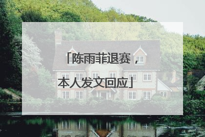 陈雨菲退赛，本人发文回应