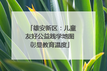 雄安新区：儿童友好公益践学地图彰显教育温度