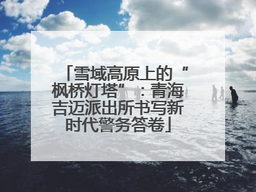 雪域高原上的“枫桥灯塔”：青海吉迈派出所书写新时代警务答卷