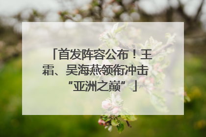首发阵容公布！王霜、吴海燕领衔冲击“亚洲之巅”