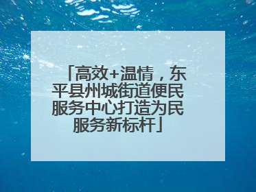 高效+温情，东平县州城街道便民服务中心打造为民服务新标杆