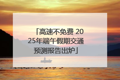高速不免费 2025年端午假期交通预测报告出炉