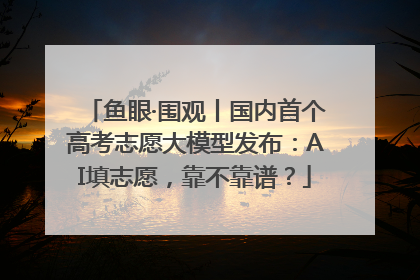鱼眼·围观丨国内首个高考志愿大模型发布：AI填志愿，靠不靠谱？