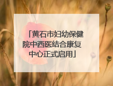 黄石市妇幼保健院中西医结合康复中心正式启用