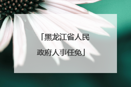 黑龙江省人民政府人事任免