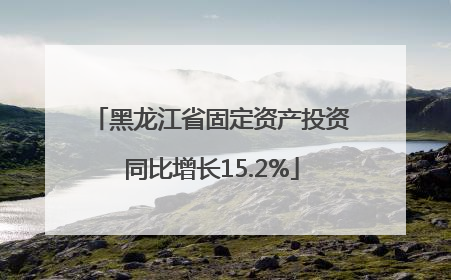 黑龙江省固定资产投资同比增长15.2%