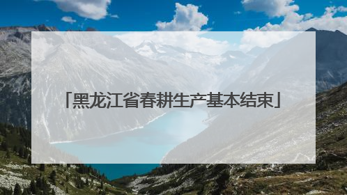 黑龙江省春耕生产基本结束