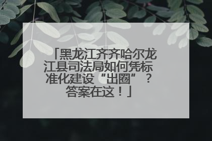 黑龙江齐齐哈尔龙江县司法局如何凭标准化建设“出圈”？答案在这！