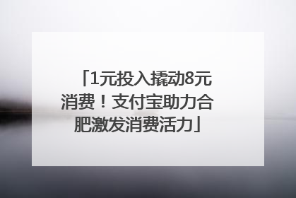 1元投入撬动8元消费！支付宝助力合肥激发消费活力