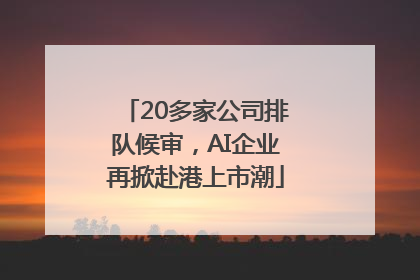20多家公司排队候审，AI企业再掀赴港上市潮