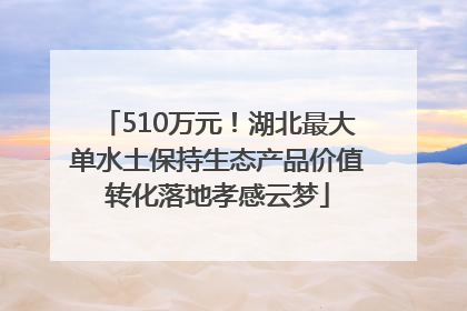 510万元！湖北最大单水土保持生态产品价值转化落地孝感云梦