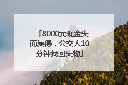 8000元现金失而复得，公交人10分钟找回失物
