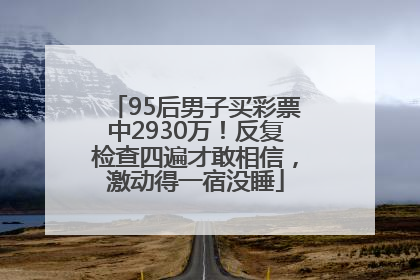 95后男子买彩票中2930万！反复检查四遍才敢相信，激动得一宿没睡